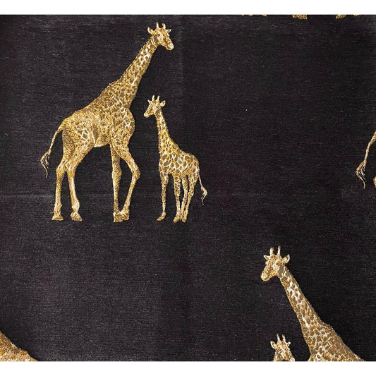 Giraffe Black Noir Poly-viscose Fabric