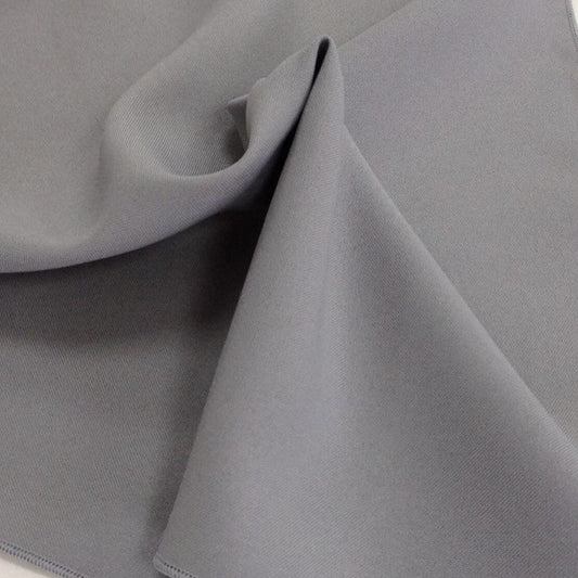 Silver Light Grey Bi-Stretch Polyester Fabric