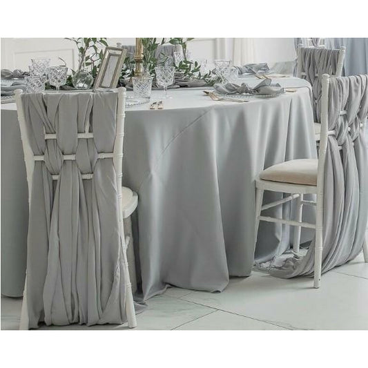 Silver Round Plain Tablecloth - Extra Wide Suitable for weddings, parties, christenings